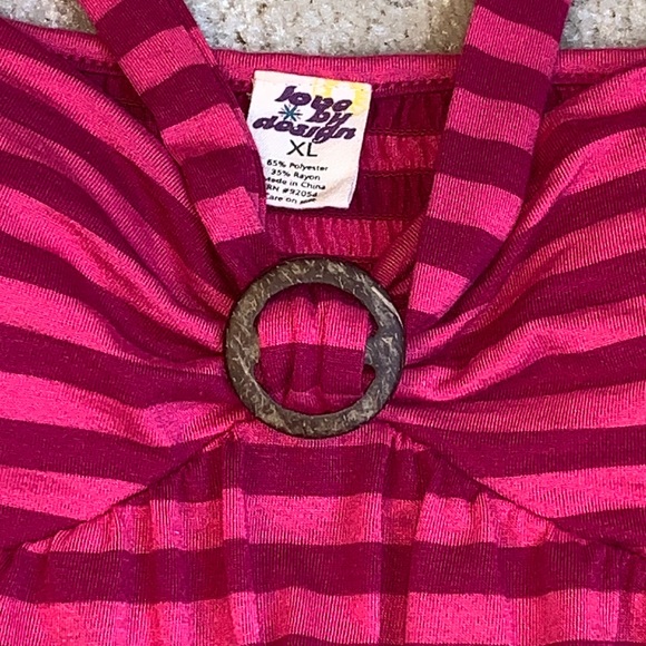 Love by Design Summer Top, Size XL, Pink Strips - Picture 3 of 10